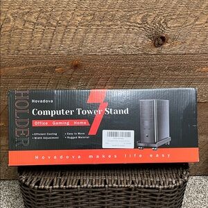 Hovadova Computer Tower Stand Office Gaming Home Adjustable White ZJ-04B NWT